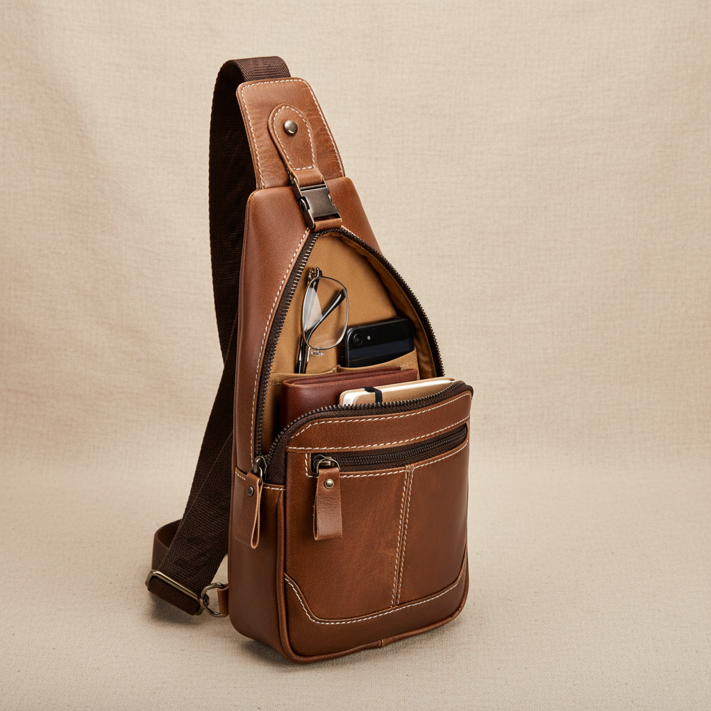 Leon Leather Chest Bag